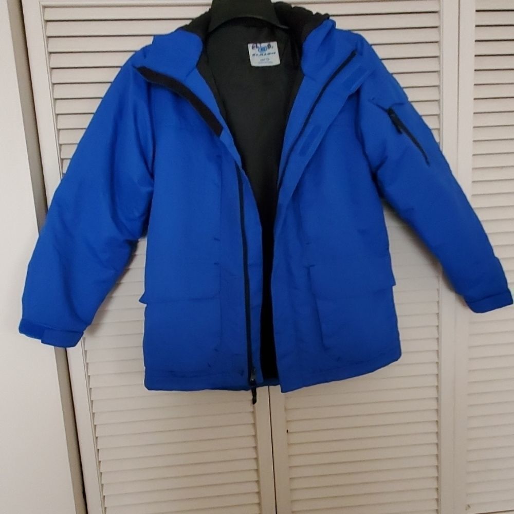 SLALOM blue insulated windbreaker hoodie